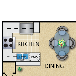 2 Bed 2 Bath (2x2dp-a)